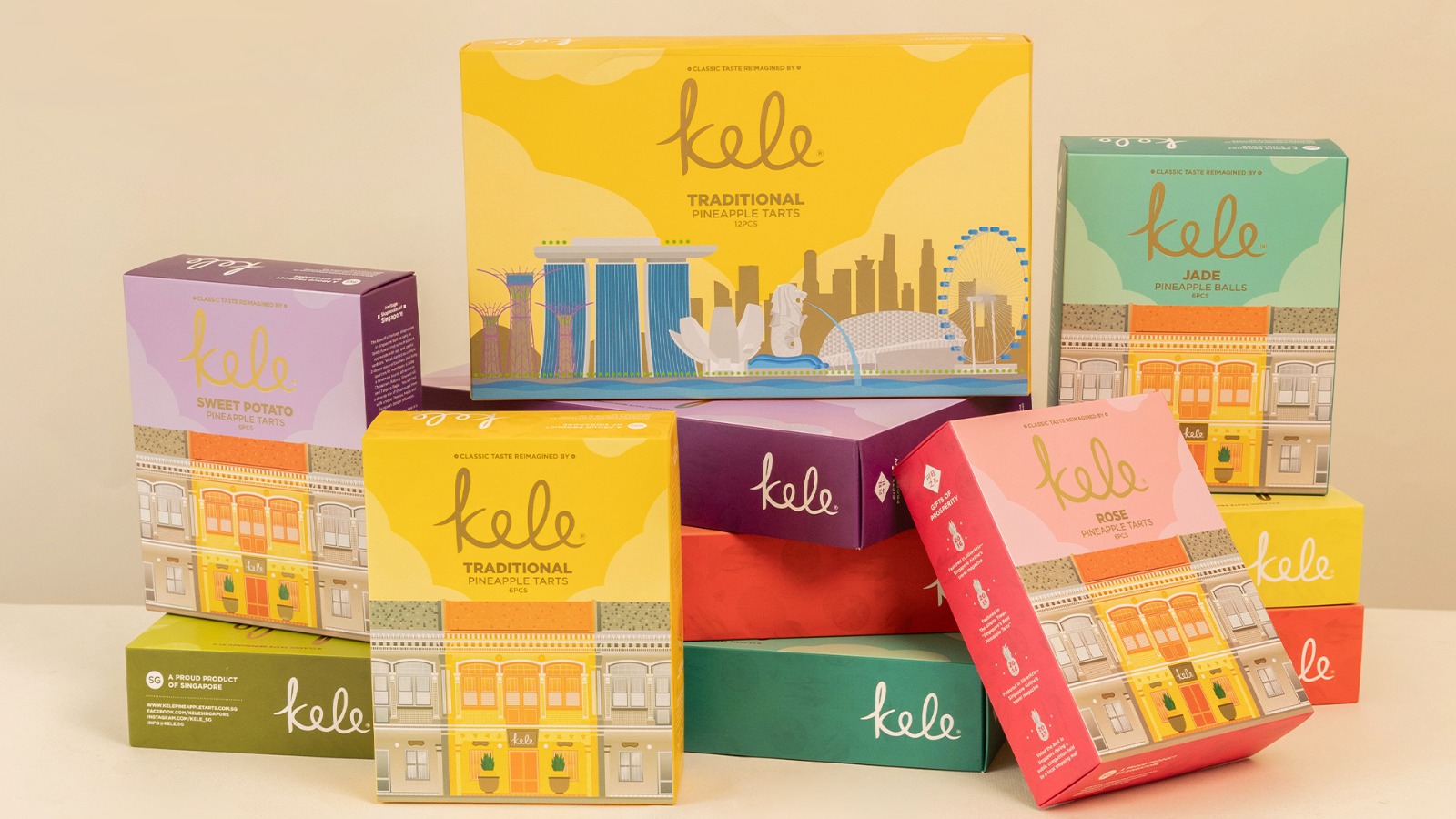 KELE 可楽 Singapore Pineapple Tarts Singapore Souvenir Box (Jewel Chinatown/VivoCity Pick up) - Optional Flavour Available | Singapore