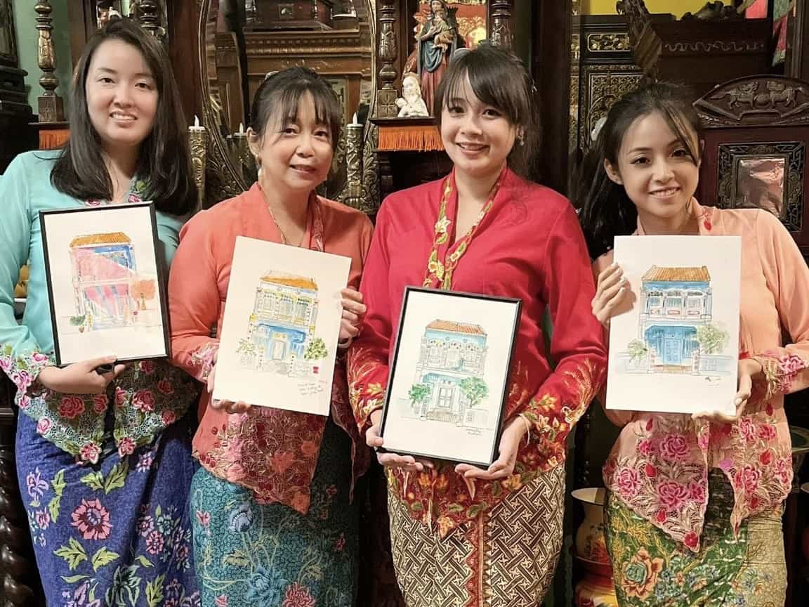 History and Step-by-Step Guided Sketching and Painting Singapore's Peranakan Heritage Shophouses